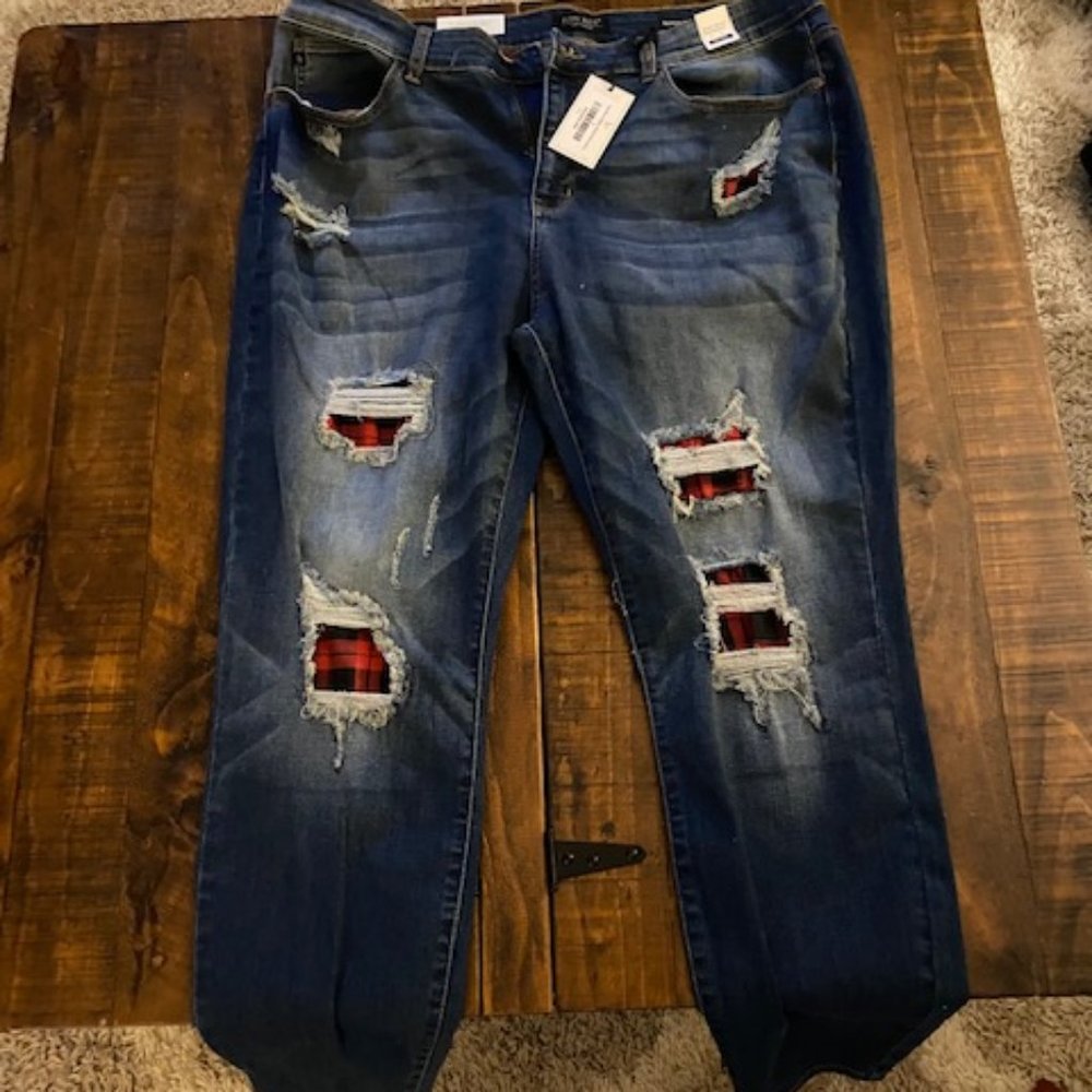Judy Blue Mad for Plaid Sz 20